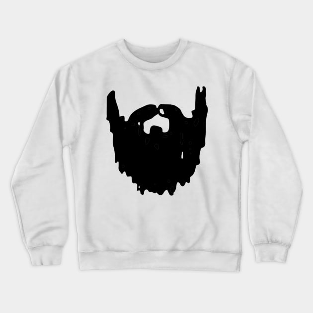 Black Beard Doodle Crewneck Sweatshirt by Mijumi Doodles